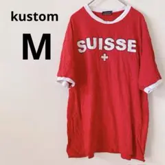 kustom SUISSE 【M】メンズ Tシャツ レッド 半袖 春 夏 ロゴ