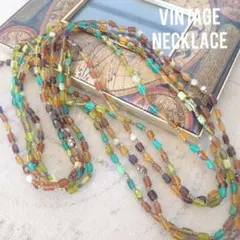 ヴィンテージ ガラスビーズ ネックレス 2本セット No.1828