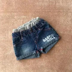 デニムショートパンツ　ベビードール　80