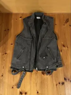 ADRER ヴィンテージメイクデニムオーバーライダースジレベスト