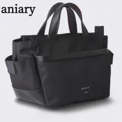 美品★aniary アニアリ ミニトートバッグ コーデュラツイル ブラック 黒
