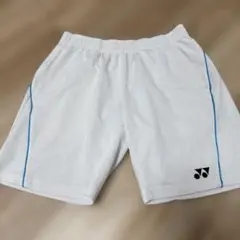 中古 YONEX ヨネックス ニットハーフパンツ 15124 ホワイト Lサイズ