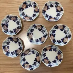 有田焼　花柄六角形皿 8枚セット