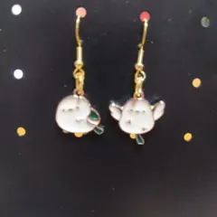 鳥デザイン ピアス ホワイト ゴールド