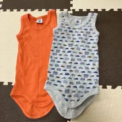 ベビー肌着セット オレンジ・車柄