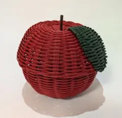 エコクラフト りんご型 蓋付き 小物入れ
