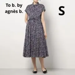 【美品】 アニエスベー フラワー ロング シャツ ワンピース 花柄 リボン 紐のサムネイル