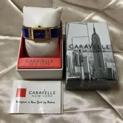 CARAVELLE NEW YORK バングルウォッチ ブルー ゴールド - メルカリ