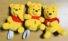 ディズニー　くまのプーさん　ぬいぐるみマスコット　いろいろポーズ　3種セット