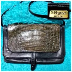 Eléganceヴィンテージ 本革ショルダーバッグイタリア製のサムネイル