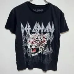 デフ・レパード　バンドTシャツ　レオパードグラフィックプリント　ミュージックT