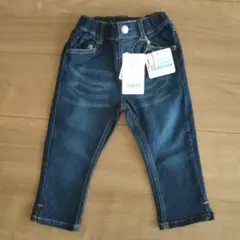 ブランシェス　クロップドデニムパンツ 110cm ネイビーブルー