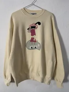 90s lee バターイエロー　女の子　ゴルフ　刺繍　スウェット toro 即興