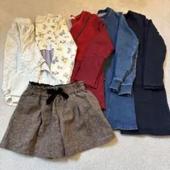 女の子服まとめ売り　ワンピース　ロンT キュロットズボン　130cm