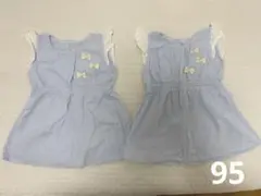 ストライプ ノースリーブワンピース 2枚セット