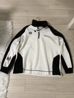ハーフジップ スウェット ホワイト ブラック