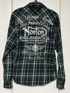 Norton：チェック柄長袖ネルシャツ（SMALL）Dark Green