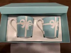 【新品未使用】Tiffany & Co. ティファニーリボンペアマグカップ2個