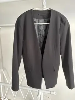 ノーカラージャケット 黒　レディース　M