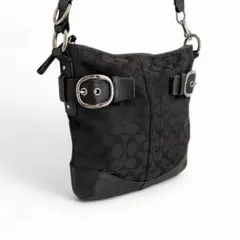 COACH コーチ ショルダーバッグ F19682 黒 キャンバス 肩掛け可能