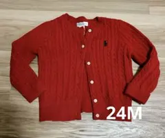 ラルフローレン　キッズ　赤　カーディガン