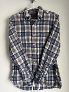 BEAMS ネルシャツ S ネイビー グレー チェック