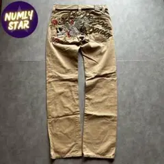 grunge led pepper scull denim pants y2k