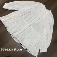 【美品】FREAK’S STORE ティアードブラウス フリル ギャザーレース