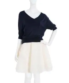 【新品】dazzlin ニット×オーガンジープリントセットワンピース ダズリン