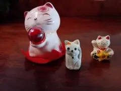 猫の置物　猫置物3個セット