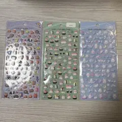 K*様 A40:動物ミニぷくぷくシール3枚セット