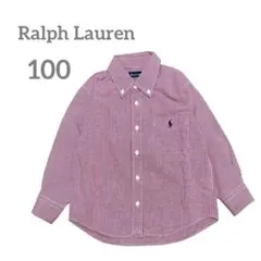 Ralph Lauren ラルフローレン ＊ 長袖チェック柄シャツ　刺繍　100