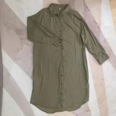 オリーブ 長袖シャツワンピース ONE SIZE