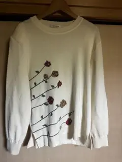 最安値美品送料無料marbee 花柄刺繍 長袖セーター M