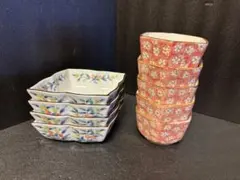 大人気　合計9枚　たち吉　橘吉　ひし形小鉢　小鉢➕ はな窯◇桜◇染付◇小鉢セット