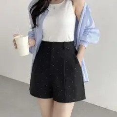 《ラインストーン・ハイウエスト》センターシームショートパンツ