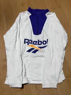 Reebok パーカー ホワイト/パープル Lサイズ