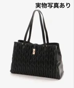 MAJESTIC LEGON クラシカルスクエアトートバッグ ブラックのサムネイル
