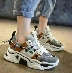 決算セール◆値下スニーカー インヒール ウォーキング 普段着 疲れない厚底 2