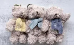 ジェラピケ　くま　テディベア　キーホルダー　ぬいぐるみキーホルダー　3体セット