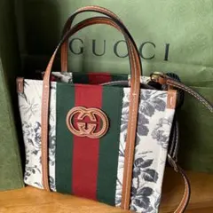 超美品❣️GUCCI フローラル キャンバス トート2way バッグ　日本限定発売