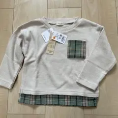 チェック　長袖　Tシャツ　カットソー 95