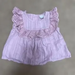 petit main ピンクフリル付きシャツ 90cm