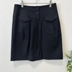 IENA イエナ スカート 黒 シルク混 日本製 40 L相当
