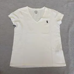 Ralph Lauren ホワイト Vネック Tシャツ