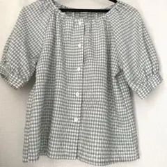 ハニーズ 半袖 ブラウス ギンガムチェック