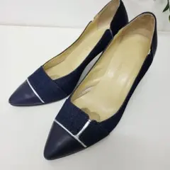 み*ー様 DIANA WELL FIT パンプス デニム レザー 24.5EEのサムネイル