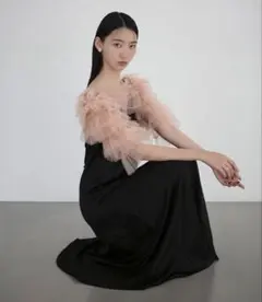 【LEJA】ティアードフリルチュールボレロワンピースドレス 2点セット S