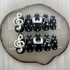 288 ウィッシュコア 平成女児 音符 ドット 韓国 ネイルチップ