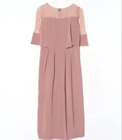 結婚式 披露宴 総レース5分袖リンクオールインワン ドレス